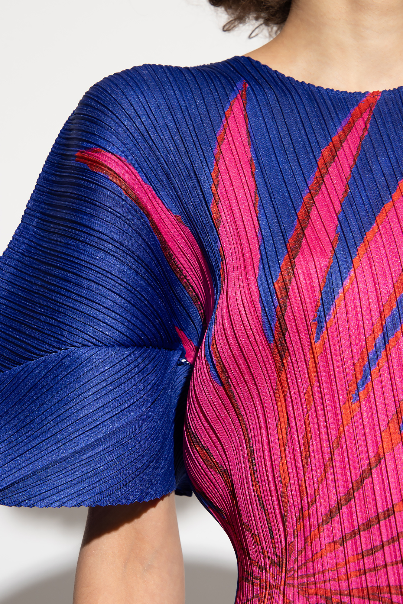 Blue Pleated top Issey Miyake Pleats Please